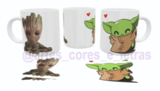 Foto de uma caneca de porcelana personalizada